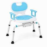 Tabouret de douche de sécurité pour personnes âgées de qualité hospitalière avec pieds à ventouses