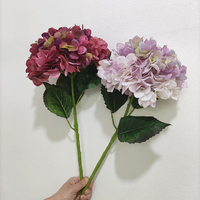 Bunga Hydrangea Kuning Artificial Preserved Real Touch untuk Dekorasi Pernikahan Modern Grosir, juga untuk Natal