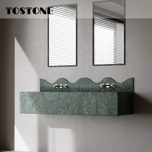 Tostone - <span class=keywords><strong>Mueble</strong></span> <span class=keywords><strong>de</strong></span> <span class=keywords><strong>Baño</strong></span> Colgante <span class=keywords><strong>de</strong></span> Pared <span class=keywords><strong>de</strong></span> Mármol Verde Affai Natural y Duradero <span class=keywords><strong>de</strong></span> Alta Gama <span class=keywords><strong>para</strong></span> Decoración <span class=keywords><strong>de</strong></span> Baños en Hoteles, Apartamentos y Villas - Product Image 1