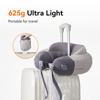 Luftgefülltes U-förmiges Wiederaufladbares Nackenkissen-Massagegerät Luftkompression Vibration 2-Geschwindigkeiten Rotation 3D-Knetmassage für Nacken und Schultern