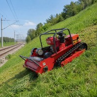 Tondeuse robot télécommandée 4x4 à moteur diesel 13 CV 4 temps, chenilles en caoutchouc tout-terrain pour pentes, prix de gros