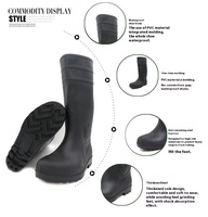 Bottes en PVC imperméables antidérapantes anti-écrasement unisexes hauteur genou pour extérieur réutilisables avec embout en acier et semelle intérieure en plastique pour l'agriculture