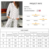 QINSI Vente en gros de pyjamas de haute qualité en deux pièces avec imprimé cœur d'amour, manches longues et pantalon, vêtements de détente pour femmes 2024