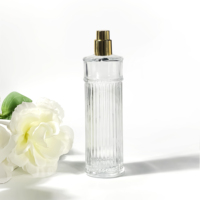 Bouteille d'huile d'olive rayée transparente et givrée conteneur cosmétique pompe de pulvérisation atomiseur bouteille de parfum 100ml