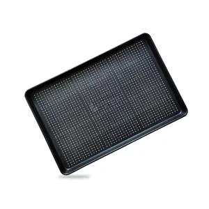 Bandeja de aluminio personalizada, bandeja plana perforada antiadherente para hornear, precio de fábrica, gran oferta, 40*60cm para horno