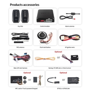 EASYGUARD Universal EC002-T2-NS-NFC Car Alarm System with <b>Vibration</b> Warning Passive Keyless Entry Remote Start - Product Image 3