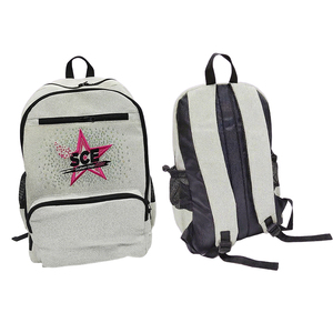 Sliver Rhinestones Cheer Mochila con bolsa de zapatos Glitter Cheer <span class=keywords><strong>Bag</strong></span> Custom Cheerleading Team Logo Sublimated Cheer Duffle <span class=keywords><strong>Bag</strong></span> - Product Image 3