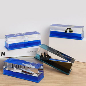 Bateau de croisière créatif voile fluide dérive bouteille liquide flottant bateau pirate décompression décoration goutte d'huile sablier - Product Image 1