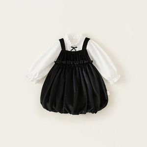 Traje de Niña para Primavera y Otoño, Vestido de Manga Larga, Falda con Lazo, 2 Piezas, Ropa de Moda para Bebés y Niñas - Product Image 1