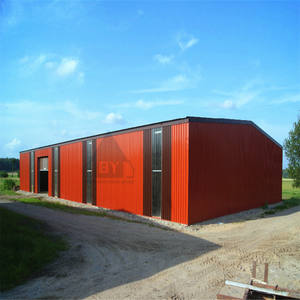 Hangar préfabriqué de maison préfabriquée de grange en métal 1000 mètre carré Bâtiment d'entrepôt de structure en acier prêt à l'emploi préfabriqué pour l'usine de nourriture - Product Image 2