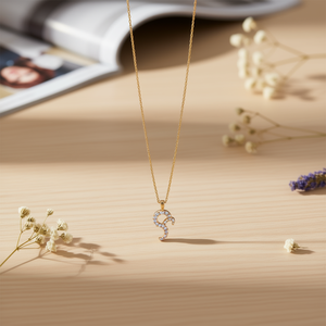 Collana in acciaio inossidabile con pendente Capricorno con diamanti, catena fine, gioielli per donna - Product Image 2