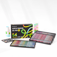 Set Pulpen Gel Plastik Mewah Berujung Berlian 1.0mm Desain Potongan Kristal 54 Warna Pulpen Akrilik untuk Buku Tamu Pernikahan & Hadiah Kantor