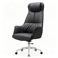 Chaise de bureau de direction ergonomique en cuir de luxe, dossier haut, pivotante, pour bureau moderne, salle de réunion, mobilier de direction
