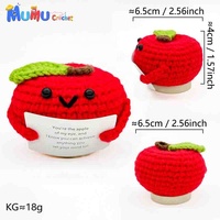Вязаная крючком красная яблочная игрушка-амигуруми ручной работы, плюшевая кукла-фрукт для декора дома и рабочего стола, подарок