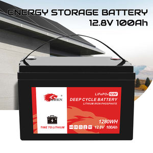 EU 스톡 딥 사이클 리튬인산철(LiFePO4) 충전식 태양광 에너지 저장 배터리 12V 12.8V 100ah 리튬 이온 리튬인산철 배터리 - Product Image 1