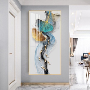 Cuadro Abstracto de Paisaje en Oferta, Arte de Pared para Sala de Estar, Retrato, Decoración del Hogar, Pintura 3D de Peces en Cristal y Porcelana, Personalizable - Product Image 3