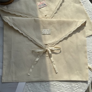 Chuanghua Customized Natural Color Lace Edge Cotton Canvas <b>Envelope</b> Bag Logo Embroidered <b>Envelope</b> Bag Luxury New Style - Product Image 6