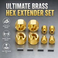 Adaptateur hexagonal de roue en laiton de remplacement (4 pièces) + adaptateur d'extension élargi de 5/6 mm pour pièces de rechange de voiture RC Crawler 1/24