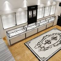 Meubles de présentation pour bijouterie sur mesure, vitrine murale en verre LED et comptoir de bijouterie pour boutique de bijoux