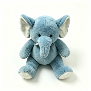 Peluche de Elefante Azul, Peluche de Elefante Sentado, Lindo Peluche de Elefante Azul Suave, Peluche de Elefante con Orejas Grandes - Product Image 3