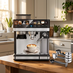 Machine à café expresso semi-automatique avec contrôle de température PID, pré-infusion, double chaudière, équipement de barista à domicile - Product Image 1