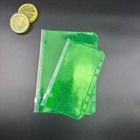 Pochettes à fermeture éclair en PVC scintillant A5 A6 A7 A8 A9, enveloppes budgétaires, classeurs transparents à fermeture éclair, pochettes pour feuilles mobiles