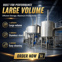 Système de brasserie en acier inoxydable 2000-5000L avec contrôle PLC, équipement de brassage de bière de haute performance doté d'un récipient sous pression central - En promotion