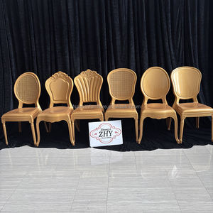 <span class=keywords><strong>Prix</strong></span> d'usine Mobilier d'hôtel de mariage Chaises en or en plastique de vente en gros Chaises d'hôtel de mariage en or - Product Image 3