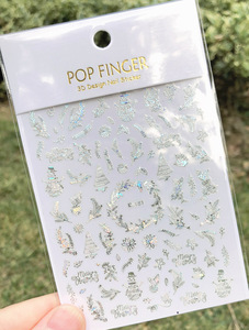 Pop Finger-pegatinas láser plateadas para mujer, diseño <span class=keywords><strong>de</strong></span> <span class=keywords><strong>uñas</strong></span>, autoadhesivo, Nail Art, <span class=keywords><strong>2022</strong></span> - Product Image 2