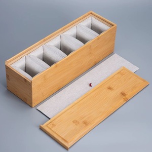 Caja de regalo de madera para caligrafía, pintura, pergaminos, rectangular portátil, 11,5 cm de alto, embalaje artesanal WB1025 - Product Image 3