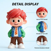 Figura Coleccionable de Muñeco Escolar de PVC Vinilo Personalizada de Fábrica OEM con Detalles de Uniforme, Regalo para Niños