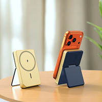 Miroir de maquillage LED 15W 3 en 1 avec banque d'alimentation sans fil magnétique 5000mAh, chargeur portable avec fonction support de batterie Li-Polymère