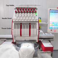 Machine à broder les casquettes automatique avec DAHAO A15 pour une broderie de casquettes précise