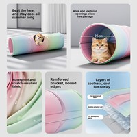 Tunnel labyrinthe pour chat, tapis rafraîchissant, coussin de glace, lit d'eau, maison d'été pour chat, cachette interactive en PVC KFK1015