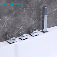 Baignoire de massage à remous autoportante de luxe en acrylique pour 2 personnes, pour villa, salle de bain, avec verre, appui-tête, haut-parleur Bluetooth