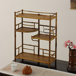 Imitation Qing Dynasty Plum Blossom and Bamboo Tea Shelf, Sanjiu Multitreasure Pavilion, Antique Display Shelf, Tea Sets and - Product Image 1