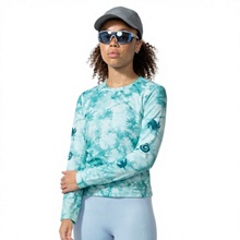 High Elastic Casual Breathable Top Tie Dye Digital Printing Long Sleeve Spring/Summer Moisture Absorption Sweat-wicking Clothing