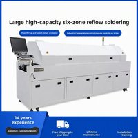 Four de refusion SMT intelligent à 6 zones avec surveillance du profil de température par PC, machine de soudage sans plomb pour assemblage de cartes électroniques PCB