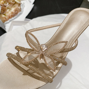 Sandalias de Tacón Alto con Pedrería y Punta Redonda Estilo Hada para Mujer, Novedades de Verano 2026, Sandalias de Tacón de Bloque con Lazo Dulce - Product Image 6