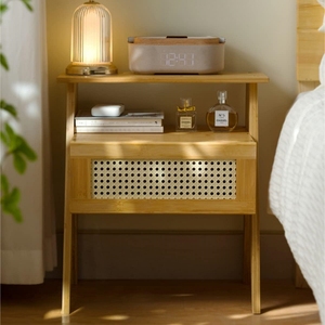 Table de <span class=keywords><strong>chevet</strong></span> moderne en bambou, élégante, pour chambre à coucher, salon, rangement, table d'appoint, table de <span class=keywords><strong>chevet</strong></span> en bois avec tiroir - Product Image 4