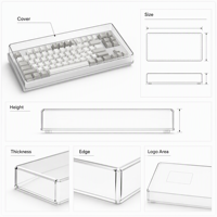 Cache-clavier en acrylique personnalisé transparent pour bureau, protection de clavier d'ordinateur à profil bas, boîtier OEM avec logo