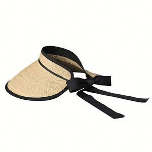 Nouveau Chapeau de Soleil Femme 2025 en Paille de Raphia à Large Bord, Respirant, Protection Solaire, Visière Pliable Tendance pour Femme - Product Image 5
