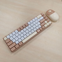 Nouveau design, clavier et souris sans fil pour bureau, 68 touches, membrane, combo 60%, ensemble clavier et souris pour ordinateur, combo souris 2.4G sans fil BT 4D