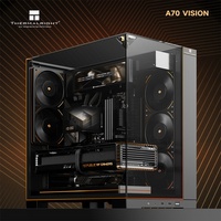 Boîtier de PC Thermalright A70 VISION en alliage d'aluminium ATX noir avec fenêtre panoramique sur trois côtés, vue sur la mer