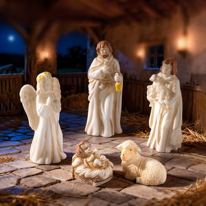 Miniature Nativity Ornaments Hand-painted <strong>Resin</strong> <strong>Figurines</strong> for Desktop and Micro Landscape Decor Religious Gift - Product Image 2