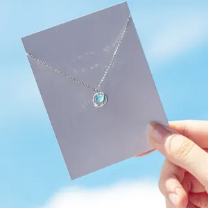 Korea Style Delicate Universe Crystal Pendant Ball Necklace Jewelry Aurora Silver Necklace 925 Sterling