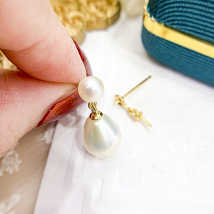 S925 Silver DIY <b>Pearl</b> Accessories Empty Stand Double <b>Pearl</b> <b>Earrings</b> with 5-10mm Bar 21008 Jewelry Accessory - Product Image 1