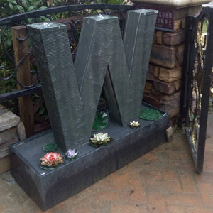 Fuente de agua de piedra, letras de cascada de agua, granito, geyser, alfabeto, letras LED, logotipo personalizado de Plaza - Product Image 2