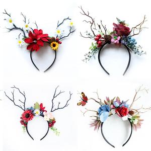 739G Cosplay Costume Party <span class=keywords><strong>de</strong></span> noël Cheveux bandes Elk Andouiller Animal Cerf Cornes rennes Bandeaux - Product Image 6