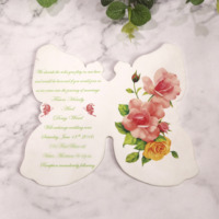 Cartes d'invitation de mariage personnalisées élégantes en forme de papillon blanc, cartes de menu en acrylique blanc pour mariage